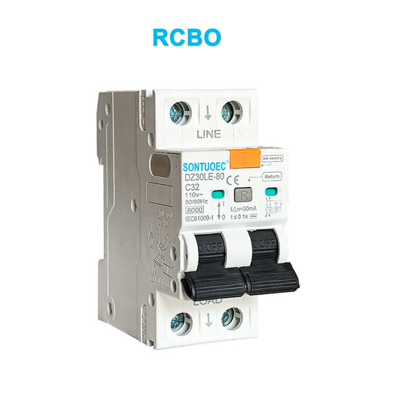 2p изтичащ ток прекъсвач 6ka IEC61009.1 Стандартно качество RCBO