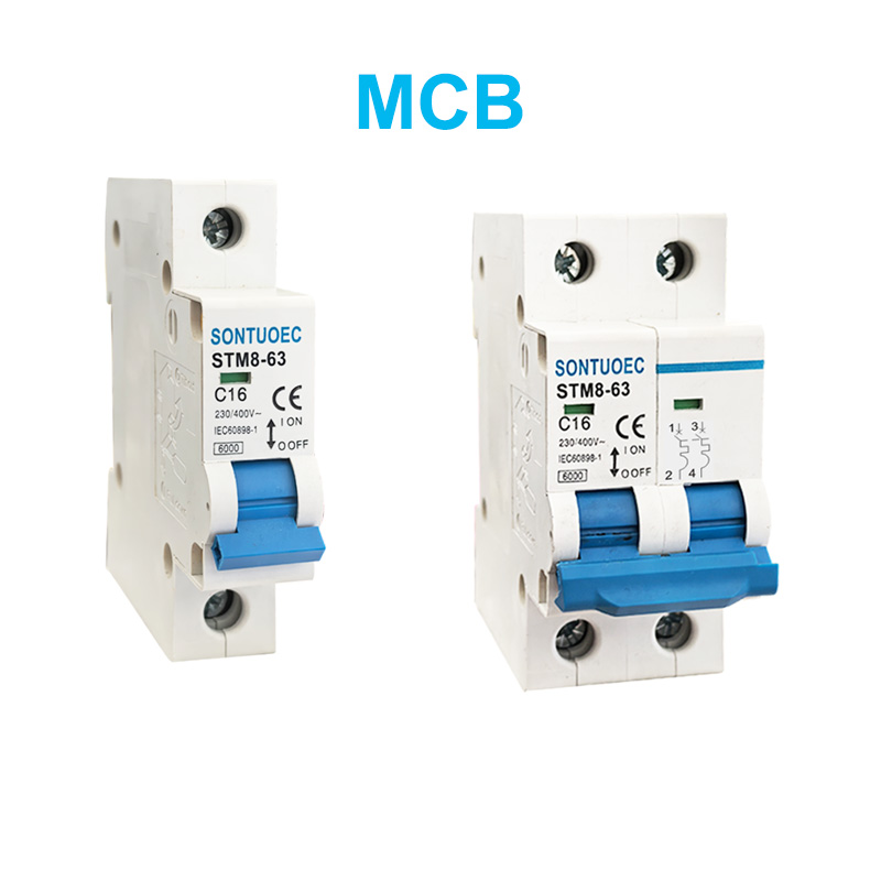 STM8-63 Миниатюрен прекъсвач на веригата 6KA 1P 2P 3P 4P 16A 230/400V
