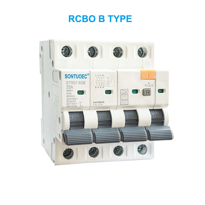 Stro7-63b RCBO B Тип 2p 4p остатъчен прекъсвач на веригата на тока